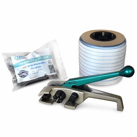 IDL PACKAGING 3/4" Professional Cord Strapping Kit, 250 Ft. Tensioner WCSK.34.250